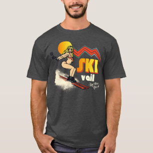 Camiseta Esquí en el Vail 70s80s estilo de recuerdo retro