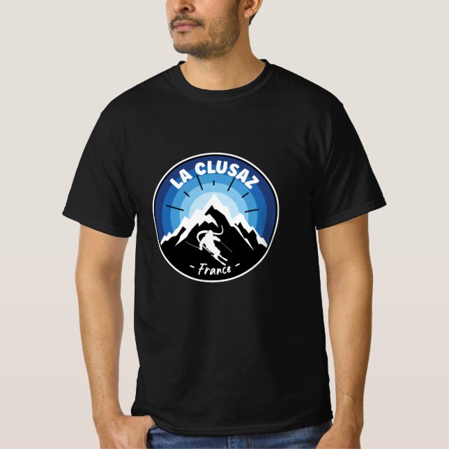Camiseta Esquí En La Clusaz Francia Azul (Anverso)