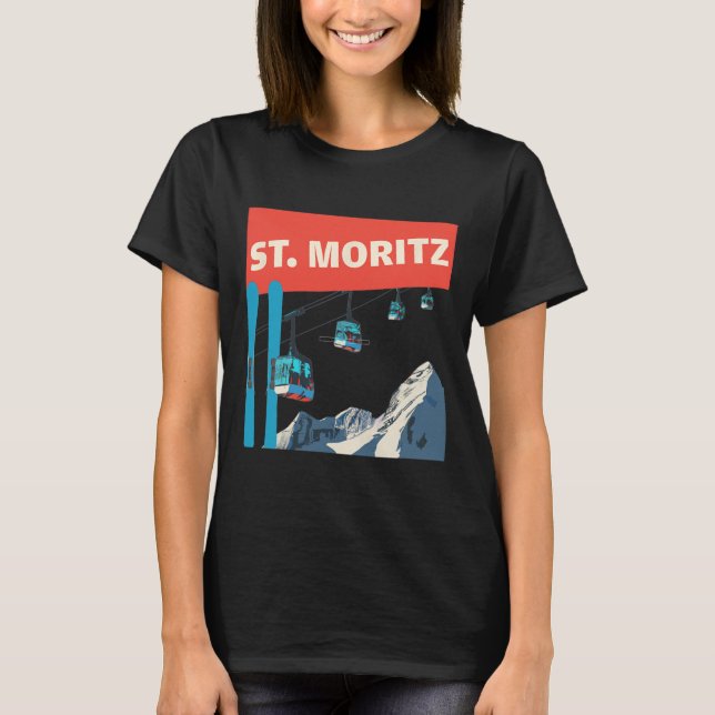 Camiseta Esquí en St. Moritz - Retro St. Moritz Ski  (Anverso)