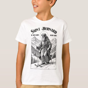Camiseta Esquí Esquiador Patrón San Bernardo Invierno Antig