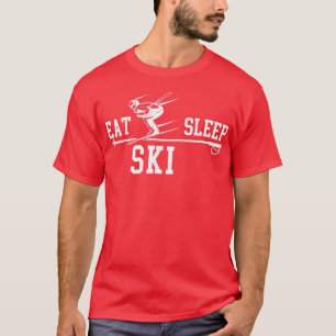 Camiseta Esquí Esquiar Eat Sleep Repetir Nieve deportiva Sk