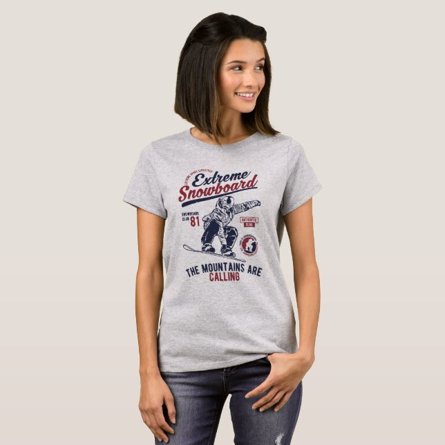 Camiseta Esquí extremo, Las montañas están llamando (Anverso completo)