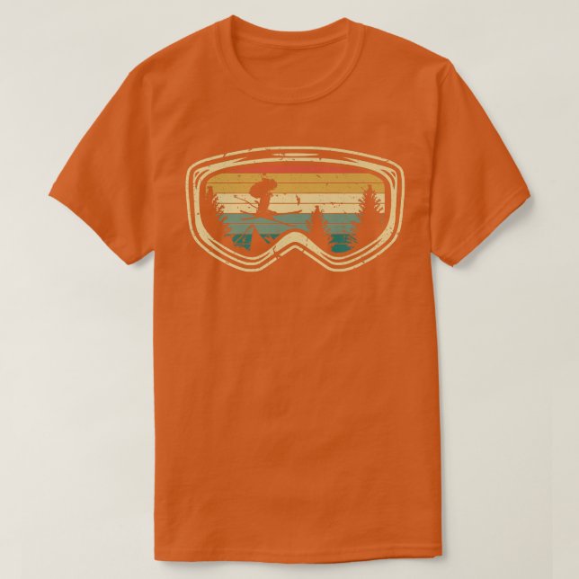 Camiseta Esquí Goggle Esquí divertido Retro Vintage (Diseño del anverso)