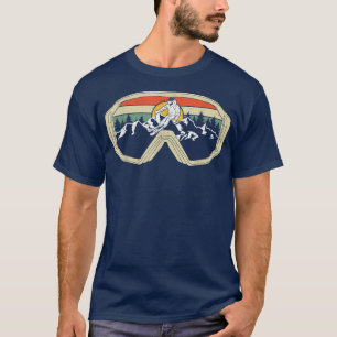 Camiseta Esquí Goggles de montaña Nieve Esquí Retro Inviern
