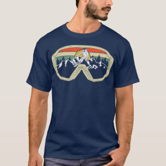 Camiseta Esquí Goggles de montaña Nieve Esquí Retro Inviern
