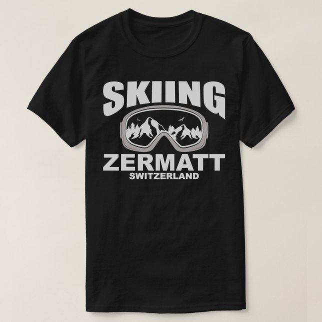 Camiseta Esquí Goggles Zermatt Suiza (Diseño del anverso)