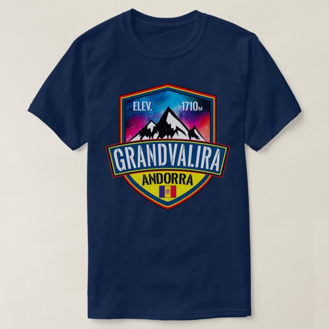 Camiseta Esquí Grandvalira Andorra Esquí Montañas de los Pi (Diseño del anverso)