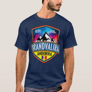 Camiseta Esquí Grandvalira Andorra Esquí Montañas de los Pi