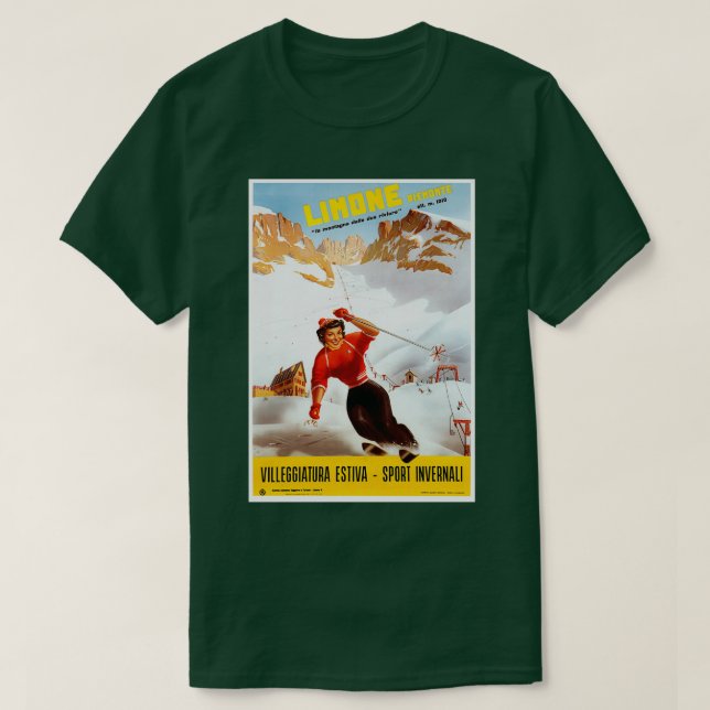 Camiseta Esquí Italia cosecha Limone Piemonte Viaje italian (Diseño del anverso)