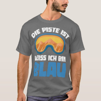 Camiseta Esquí La pendiente es blanca Yo soy azul