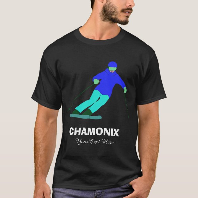 Camiseta Esquí Nieve Personalizado de Carreras de esquí Cha (Anverso)