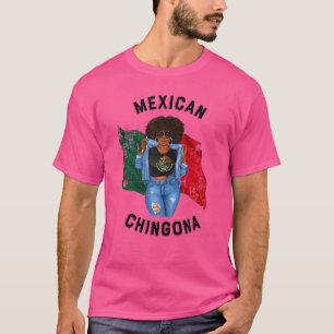 Camiseta Esquí oscuro del pelo de Chingona Afro para mujere
