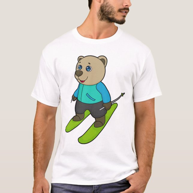 Camiseta Esquí para esquiador de oso (Anverso)