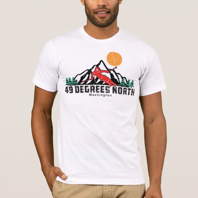 Camiseta Esquí Retro 49 Grados Norte (Anverso)