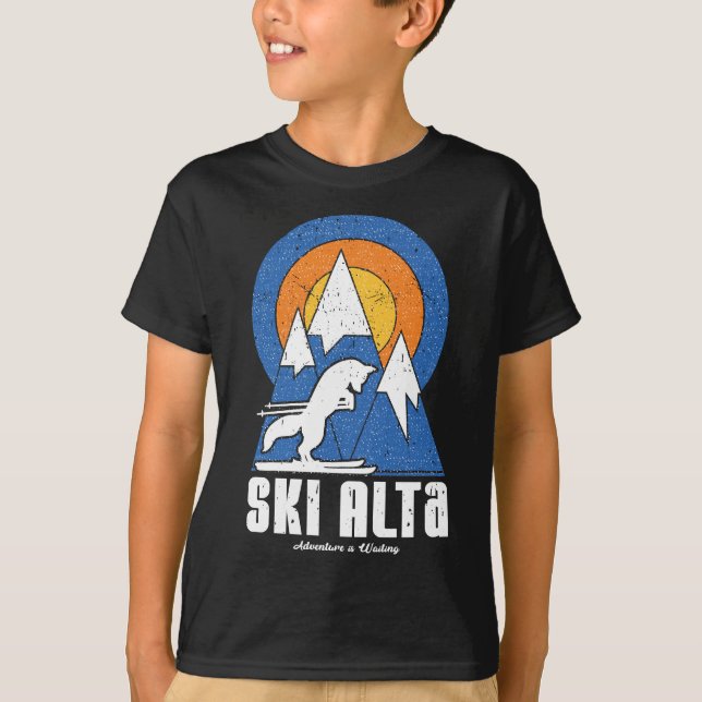 Camiseta Esquí retro Alta Fox blanca (Anverso)