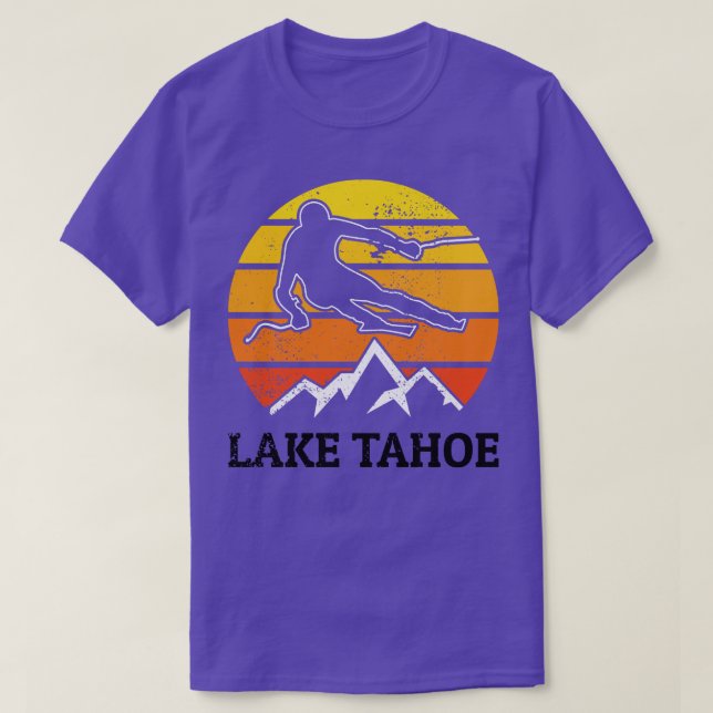 Camiseta Esquí Retro del Lago Tahoe (Diseño del anverso)