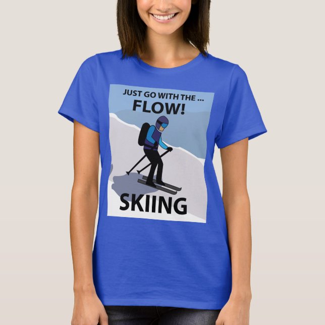 Camiseta Esquí Simplemente Deja que Fluya Esquí (Anverso)