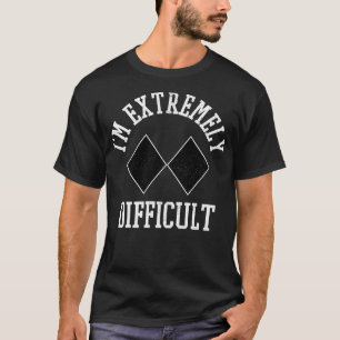 Camiseta Esquí Snowboard Rótulo Diamante Extremadamente Dif