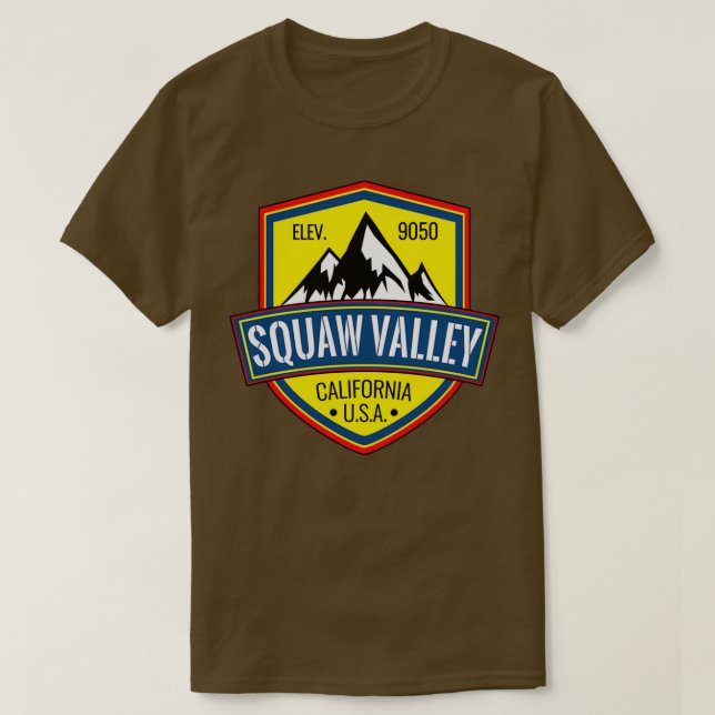 Camiseta Esquí Squaw Valley Montañas de Esquí de California (Diseño del anverso)