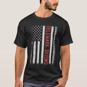 Camiseta Esquí Telemark Bandera Americana Carrera de Esquí