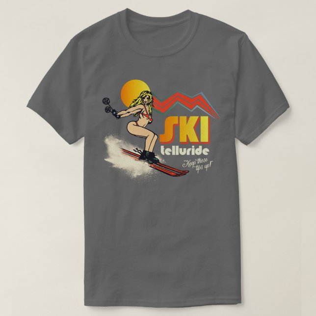 Camiseta Esquí Telluride 70'80 estilo de recuerdo retro (Diseño del anverso)