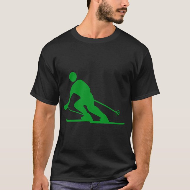 Camiseta Esquí - Verde de hierba (Anverso)