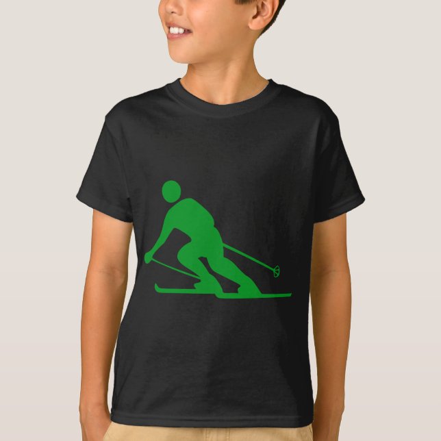 Camiseta Esquí - Verde de hierba (Anverso)