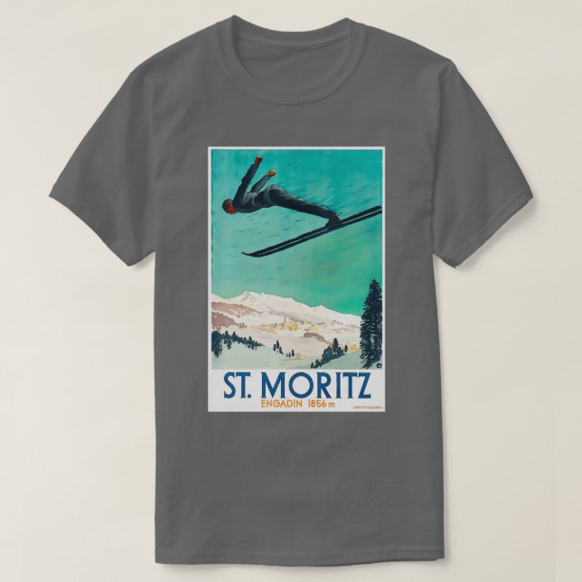 Camiseta Esquí Vintage Saint Moritz (Diseño del anverso)