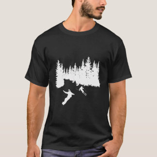 Camiseta Esquí Y Ilustracion De Snowboard - Árbol Forestal