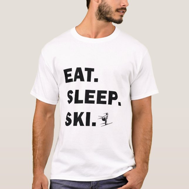 Camiseta Esquí y Snowboard - Esquiar para dormir (Anverso)