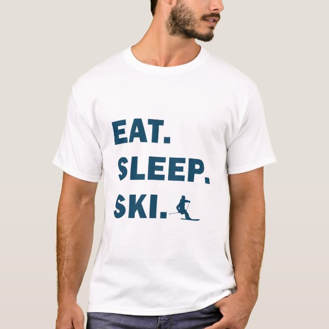 Camiseta Esquí y Snowboard - Esquiar para dormir (Anverso)