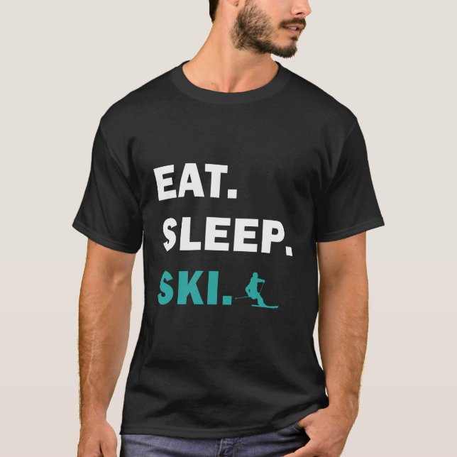 Camiseta Esquí y Snowboard - Esquiar para dormir (Anverso)