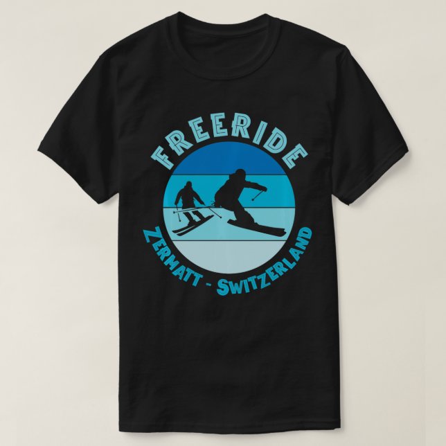 Camiseta Esquí Zermatt Suiza Freeride (Diseño del anverso)