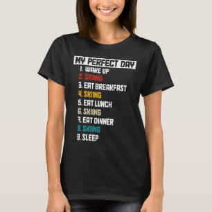 Camiseta Esquía Mi Día Perfecto Divertido Esquí Antiguo Esq