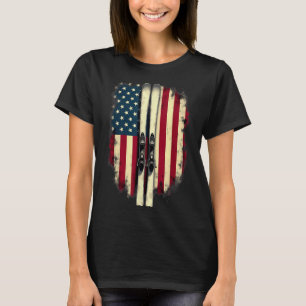 Camiseta Esquiador alpino de bandera estadounidense