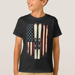 Camiseta Esquiador alpino de bandera estadounidense _4