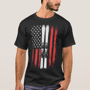 Camiseta Esquiador alpino de bandera estadounidense _5