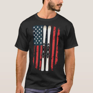 Camiseta Esquiador alpino de bandera estadounidense _6