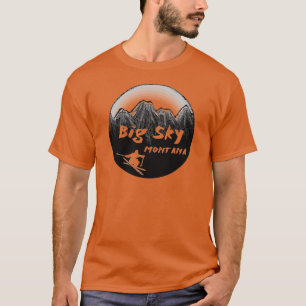 Camiseta Esquiador artístico de Montana del cielo grande