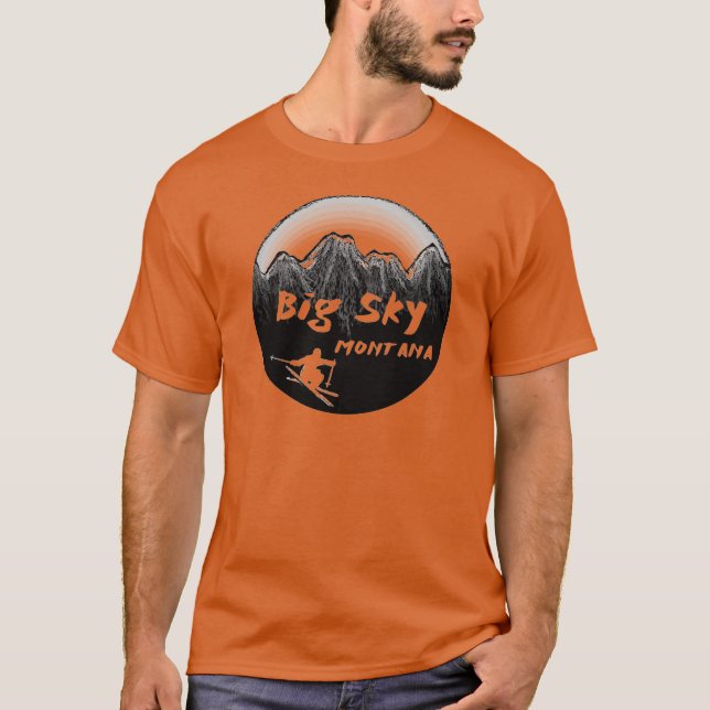 Camiseta Esquiador artístico de Montana del cielo grande (Anverso)