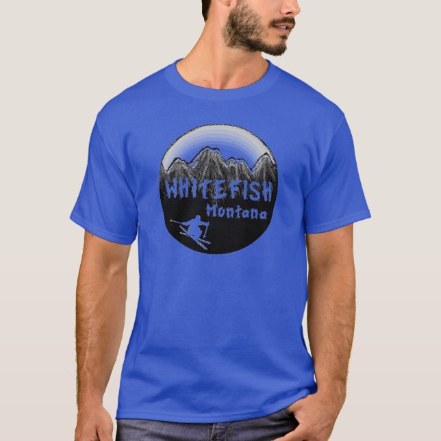 Camiseta Esquiador artístico de Whitefish Montana (Anverso)