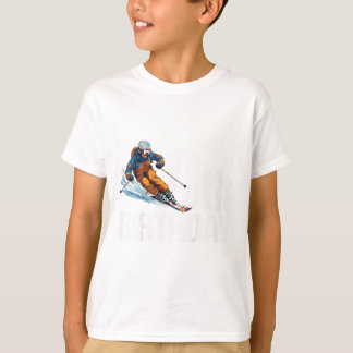 Camiseta Esquiador Cumpleaños 9 Esquí Niño Niña Cumpleaños