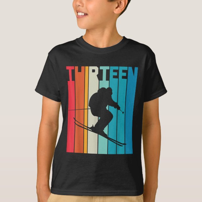 Camiseta Esquiador de 13 años de edad Retro (Anverso)