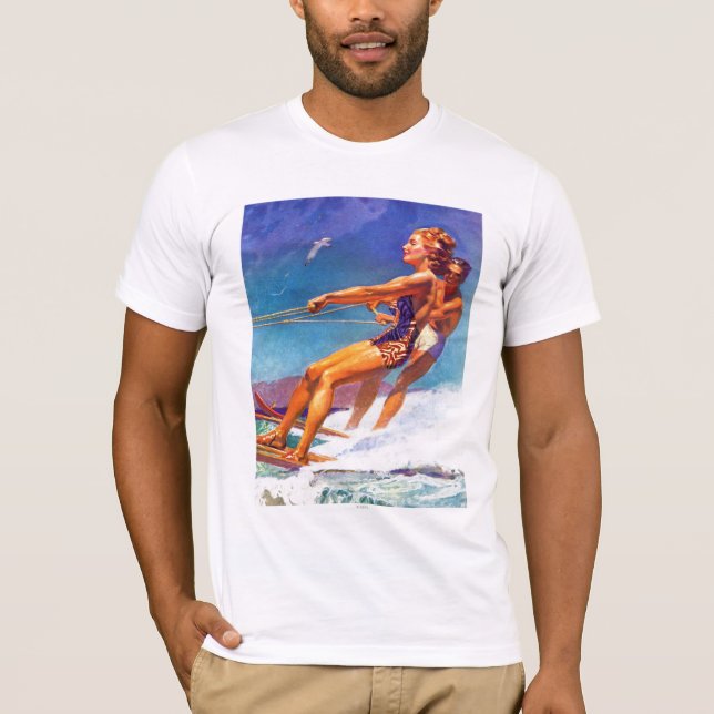 Camiseta Esquiador de agua por McClelland Barclay (Anverso)