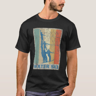 Camiseta Esquiador de esquí acuático estilo retro estilo Gu