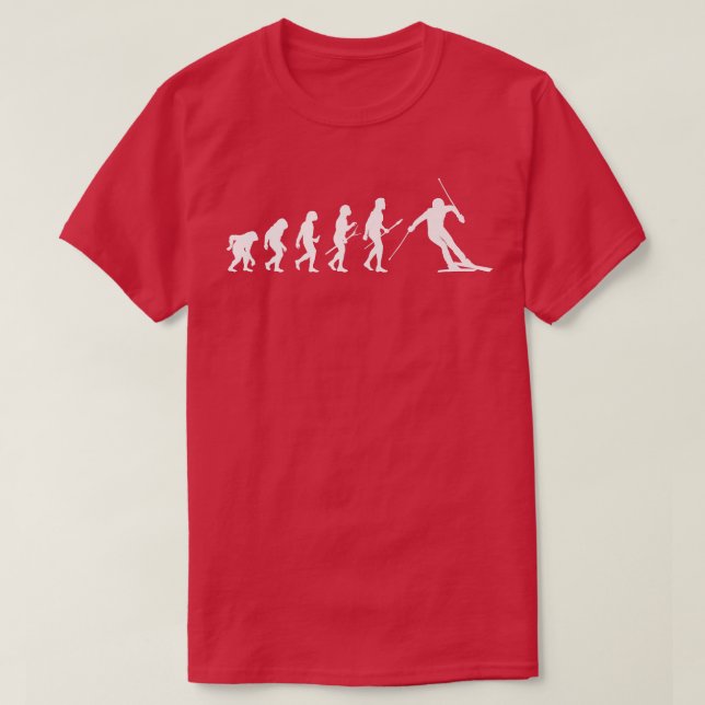 Camiseta Esquiador de esquí de evolución humana Sno de depo (Diseño del anverso)
