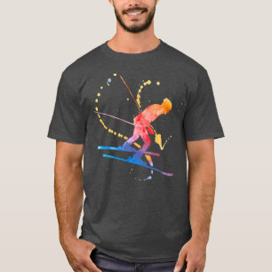 Camiseta Esquiador de esquí esquiador deportes de nieve en