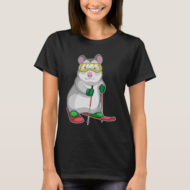 Camiseta Esquiador de Hamster Ski (Anverso)