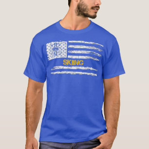 Camiseta Esquiador de la bandera estadounidense de los Esta