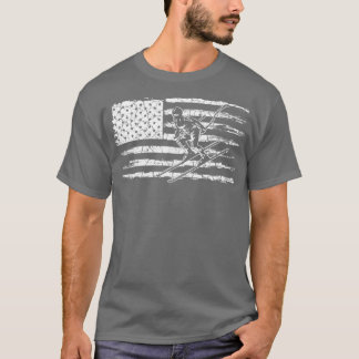 Camiseta Esquiador de la bandera estadounidense de los Esta